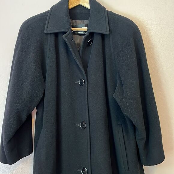 Vintage Joseph the Furrier Regency Cashmere Swing Coat Wool 80s 90s Black Sz 4 - Picture 3 of 11